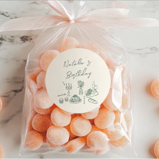 グリーンハ書ンド描食器誕生日ディナー ラウンドシール