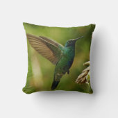 グリーンバイオレットハミングバード装飾用クッション クッション (正面)