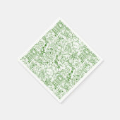 グリーンバイオロジーパターン スタンダードカクテルナプキン (角)