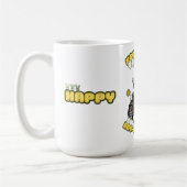 グリーンバイクもしくは自転車に乗る人バニーイースターコーヒーマグ コーヒーマグカップ (左)