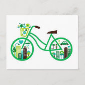 グリーンバイクグリーンバイクもしくは自転車に乗る人環境にやさしいことをしようアースデイ ポストカード (正面)