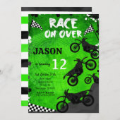グリーンバイク誕生日招待状 招待状 (正面/裏面)