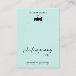 グリーンバイブル聖句のイヤリング表示ビジネスカード 名刺