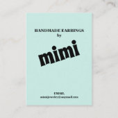 グリーンバイブル聖句のイヤリング表示ビジネスカード 名刺 (裏面)