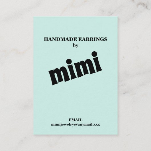 グリーンバイブル聖句のイヤリング表示ビジネスカード 名刺 (裏面)