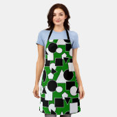 グリーンバウハウスコラージュ エプロン (着用した状態)