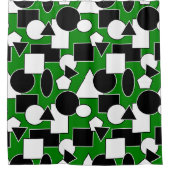 グリーンバウハウスコラージュ シャワーカーテン (正面)