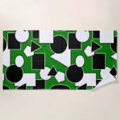 グリーンバウハウスコラージュ ビーチタオル (正面)