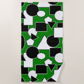 グリーンバウハウスコラージュ ビーチタオル (正面)