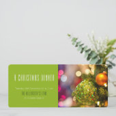 グリーンバウブルクリスマス招待状 招待状 (スタンド正面)