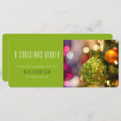 グリーンバウブルクリスマス招待状 招待状 (正面/裏面)