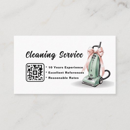 グリーンバキュームクリーナーハウス清掃サービス 名刺 (正面)