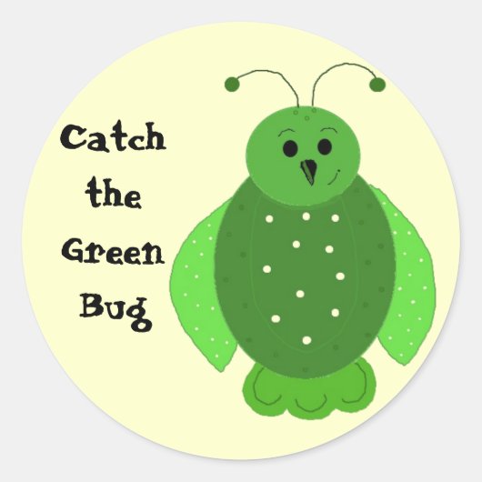 グリーンバグをキャッチ ラウンドシール (正面)