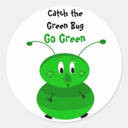 グリーンバグをキャッチ ラウンドシール (正面)