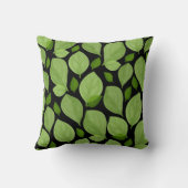 グリーンバジルの葉のハーブパターン クッション (裏面)