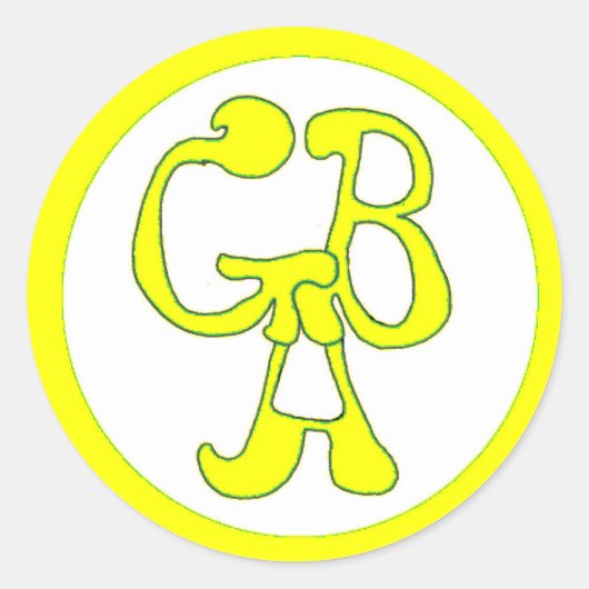 グリーンバスの冒険 – GBA – イエローステッカー ラウンドシール (正面)