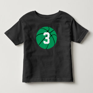グリーンバスケットボールキッドカスタムジャージーナンバートードラー トドラーTシャツ