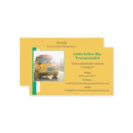 グリーンバスドライバイエロースクールバスビジネスカード 名刺