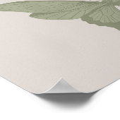 グリーンバタフライウォールアートセージグリーンアートプリント ポスター (角)