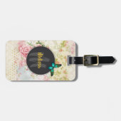 グリーンバタフライオンシックヴィンテージコラージモノグラム ラゲッジタグ (正面横)