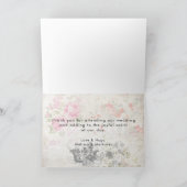 グリーンバタフライオンシックヴィンテージコラージュサンキュー サンキューカード (内部)