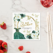 グリーンバタフライキンセアニェラナプキンスフローラ スタンダードカクテルナプキン (インサイチュ)