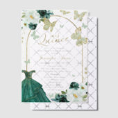 グリーンバタフライスペインのキンセアニェラ ベラム紙招待状 (オフセット (招待状))