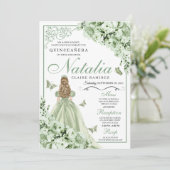 グリーンバタフライフローラティアラプリンセスキンセアニェラ 招待状 (スタンド正面)
