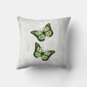 グリーンバタフライフローラ装飾用クッション クッション (裏面)