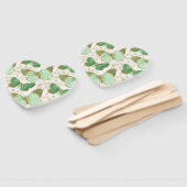 グリーンバタフライホワイトフローラフラワーブロッサム ハンドファン (組立なし)