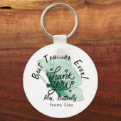 グリーンバタフライ先生サンキューギフトキーチェーン キーホルダー (正面)