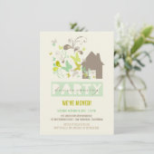 グリーンバターフライズバーストハウスウォーミングパーティー招待状 招待状 (スタンド正面)