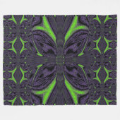 グリーンバターフライ6 フリースブランケット (正面(横))