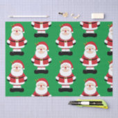 グリーンバックグラウンドを持つクリスマスサンタクロース 薄葉紙 (クラフト)