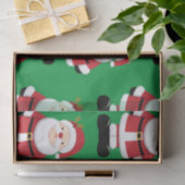 グリーンバックグラウンドを持つクリスマスサンタクロース 薄葉紙 (ギフト)