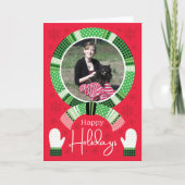 グリーンバッファローチェックの写真 ハッピー シーズンカード (正面)