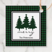 グリーンバッファローチェック松の木 フェイバータグ (裏面)