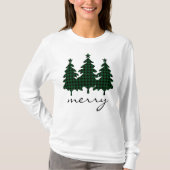 グリーンバッファローチェック松の木 Tシャツ (正面)