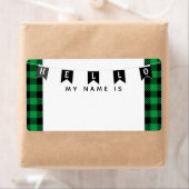 グリーンバッファロープレイドこんにちは私の名前は名前タグ ラベル (インサイチュ)