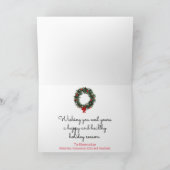 グリーンバッファロープレイドエルクシルエットホリデーリース シーズンカード (内部)