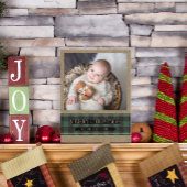 グリーンバッファロープレイドオンクラフトメリークリスマスフォト ポストカード