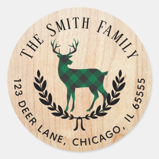 グリーンバッファロープレイドスタン住所 シール (正面)