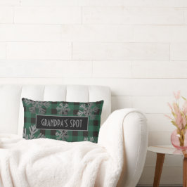 グリーンバッファロープレイドスパークリー雪 ランバークッション