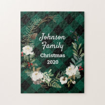 グリーンバッファロープレイドバラフローラファミリークリスマス