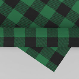 グリーンバッファロープレイドパターンクリスマスプレゼント ラッピングペーパー