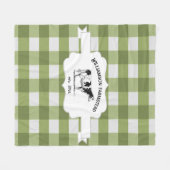 グリーンバッファロープレイドファームカウズフリースブランケット フリースブランケット (正面(横))