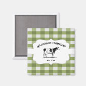 グリーンバッファロープレイドファームカウマグネット マグネット (正面/裏面)