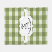 グリーンバッファロープレイドファームチキンフリースブランケット フリースブランケット (正面(横))