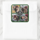 グリーンバッファロープレイドランバージャックフォトコラージュ スクエアシール (バッグ)