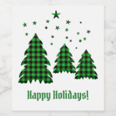 グリーンバッファロープレイドワインボトルギフトラベル ワインラベル (シングルラベル)